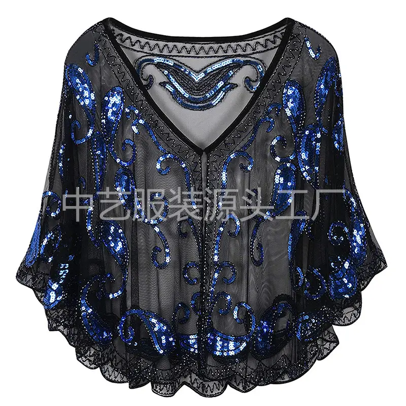 Black Sequined V-Neck Evening Dress for Women - Image 6
