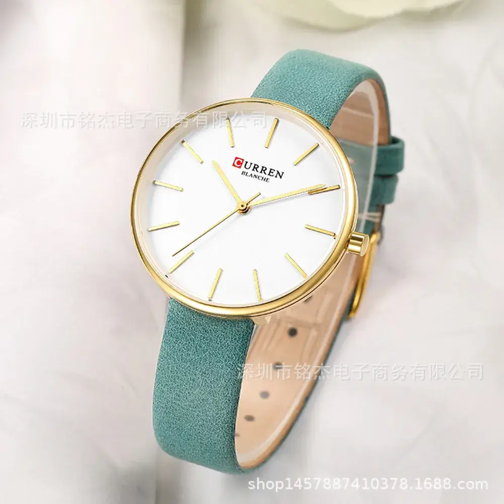 CURREN Women's Ultra-Thin Quartz Watch with Green Belt - Image 8