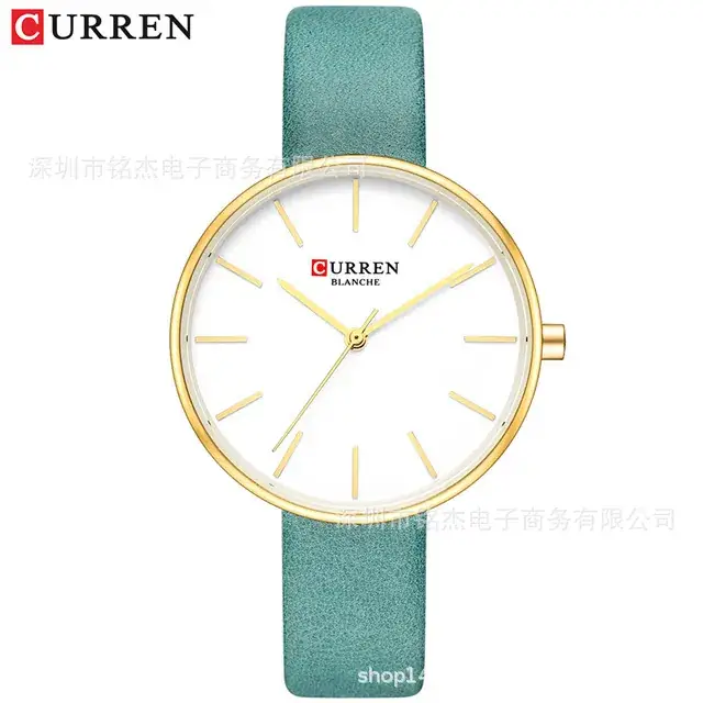 CURREN Women's Ultra-Thin Quartz Watch with Green Belt - Image 2