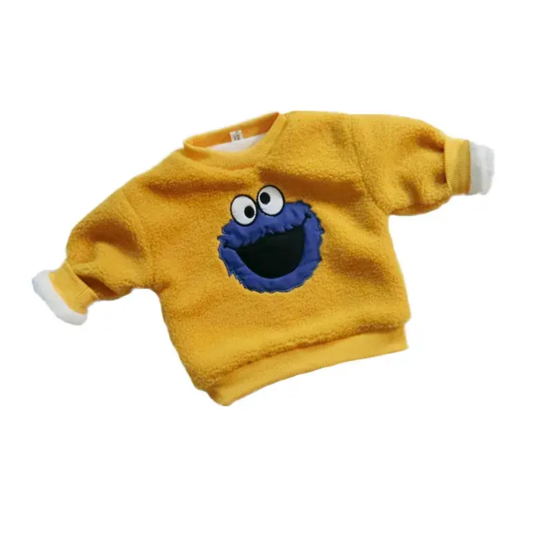 Children's Fleece Sweater Yellow Sesame Mouse Design - Image 7