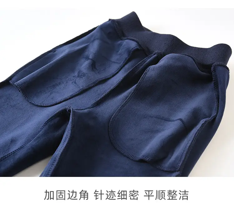 Children Fleece Pants Dark Gray Winter Thickened Waist — feature 10
