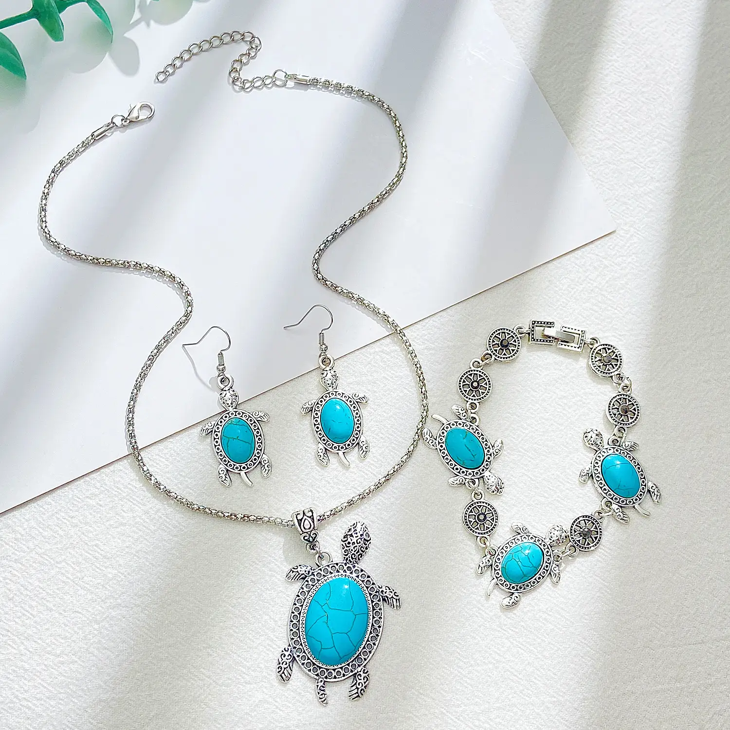 Turquoise Turtle Jewelry Set for Women - Image 6