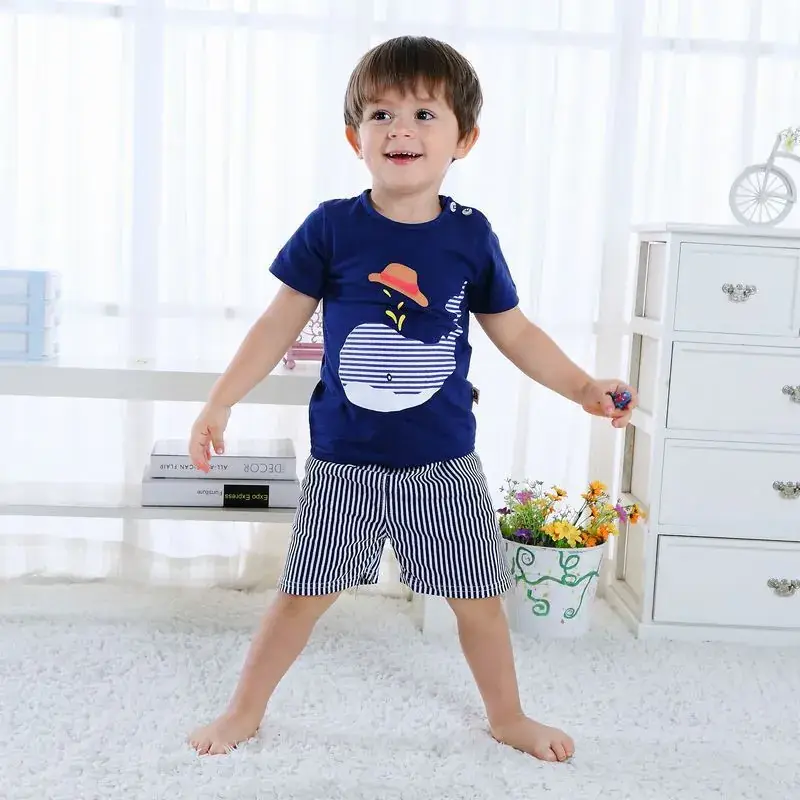 Lion Print Cotton Shorts Set for Boys Girls Summer - Image 12