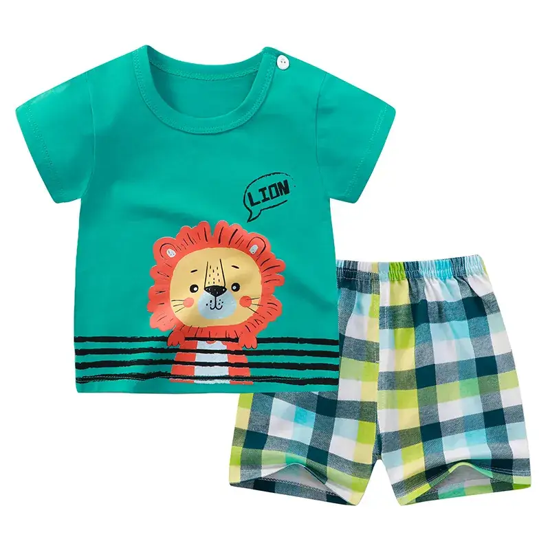 Lion Print Cotton Shorts Set for Boys Girls Summer - Image 15