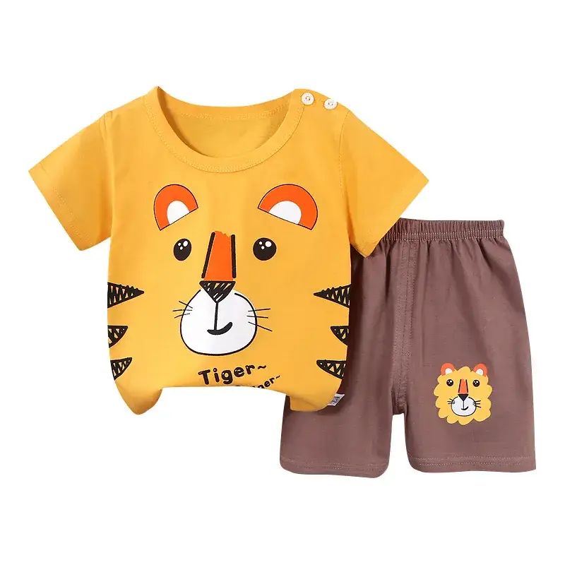 Lion Print Cotton Shorts Set for Boys Girls Summer - Image 11