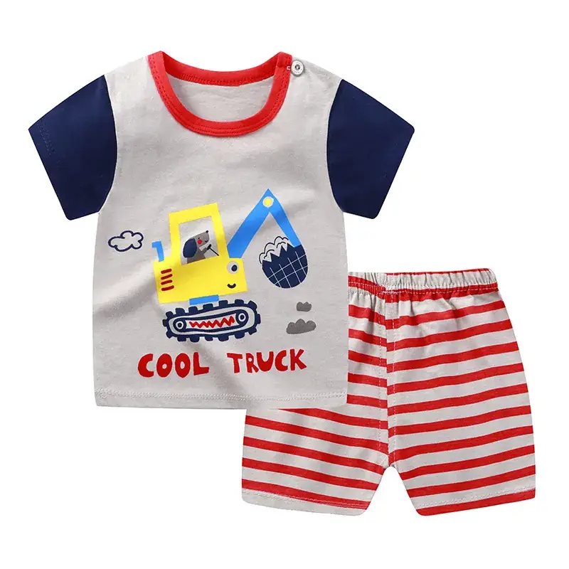 Lion Print Cotton Shorts Set for Boys Girls Summer - Image 3