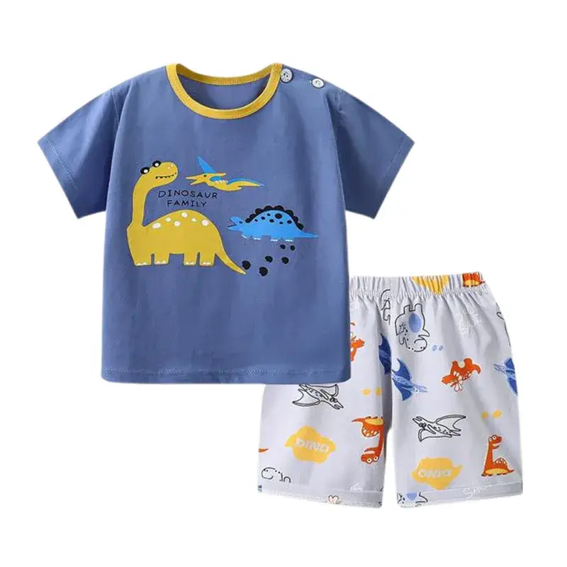 Lion Print Cotton Shorts Set for Boys Girls Summer - Image 5