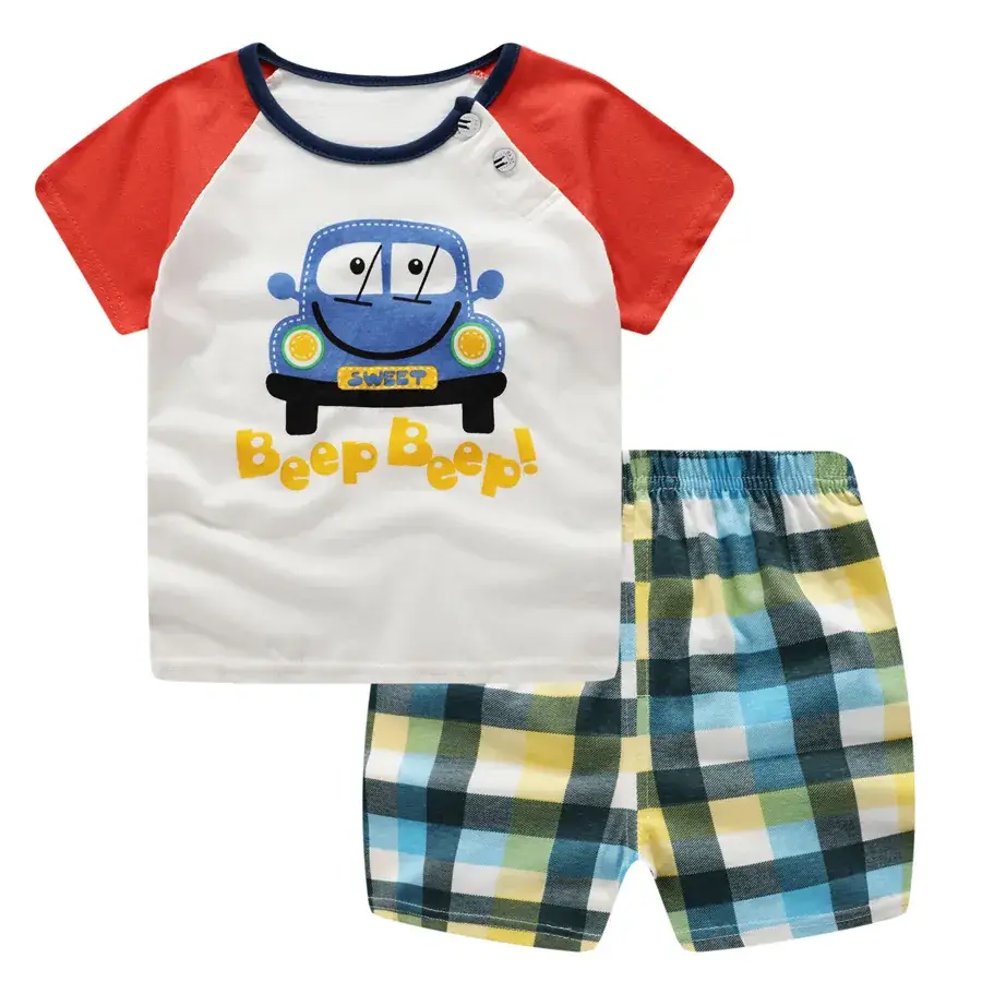 Lion Print Cotton Shorts Set for Boys Girls Summer - Image 6
