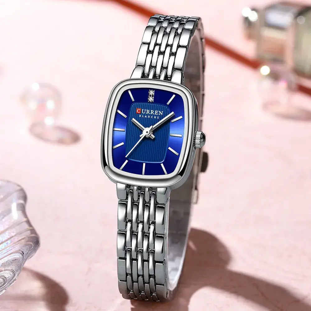 Women's Steel Band Quartz Watch Blue Dial Waterproof - Image 8