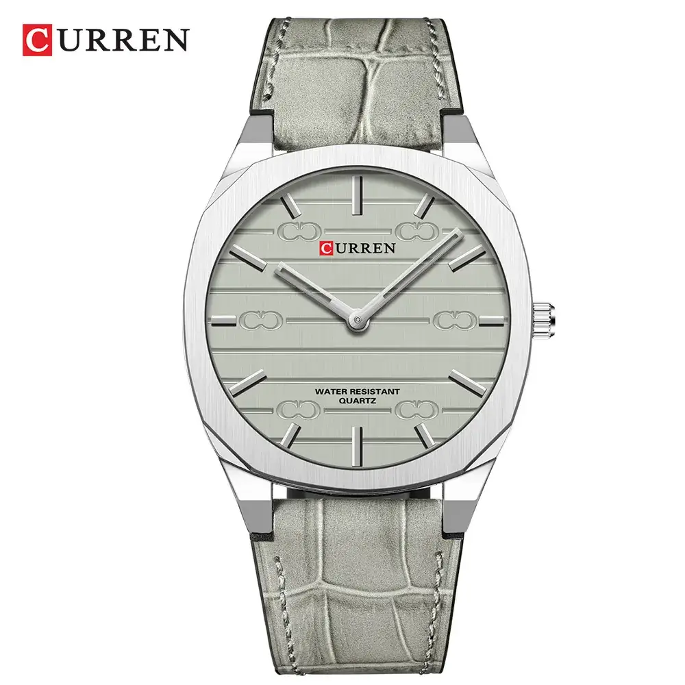 Curren Green Leather Belt Quartz Watch for Men