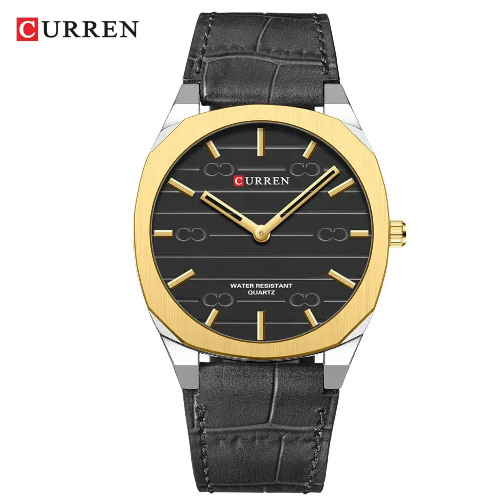 Curren Green Leather Belt Quartz Watch for Men