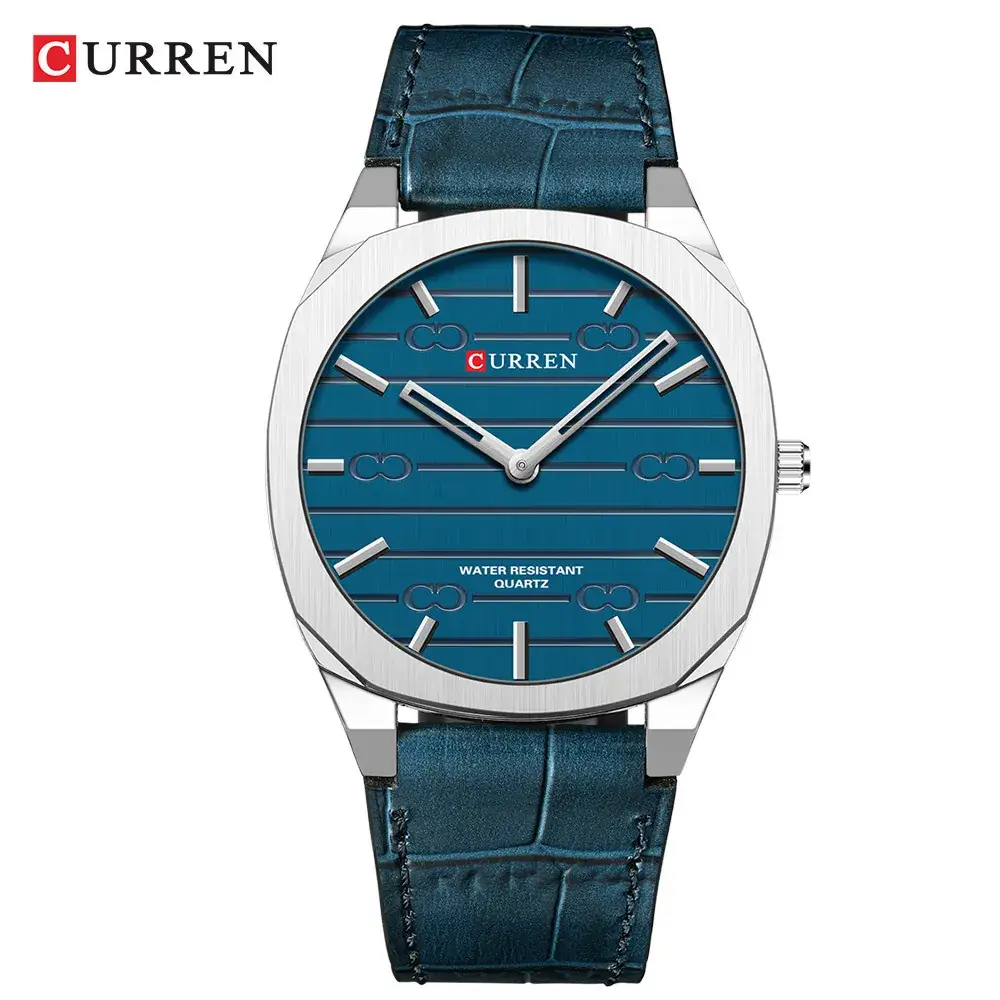 Curren Green Leather Belt Quartz Watch for Men