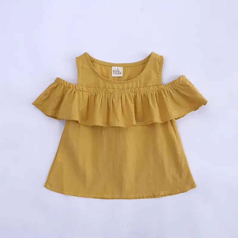 Off-Shoulder Yellow Ruffled Top Set for Girls 2025 - Image 3
