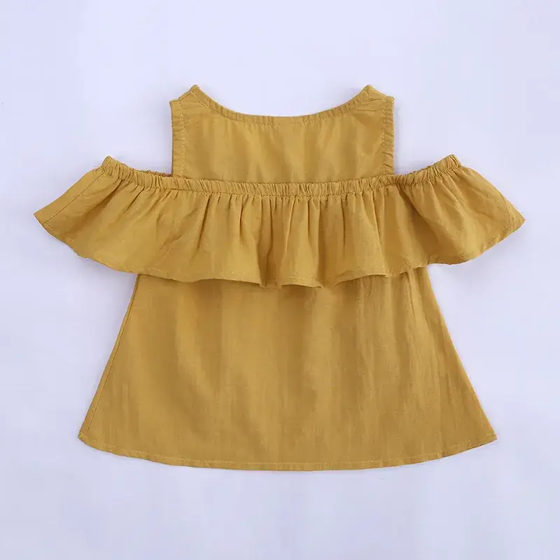 Off-Shoulder Yellow Ruffled Top Set for Girls 2025 - Image 4
