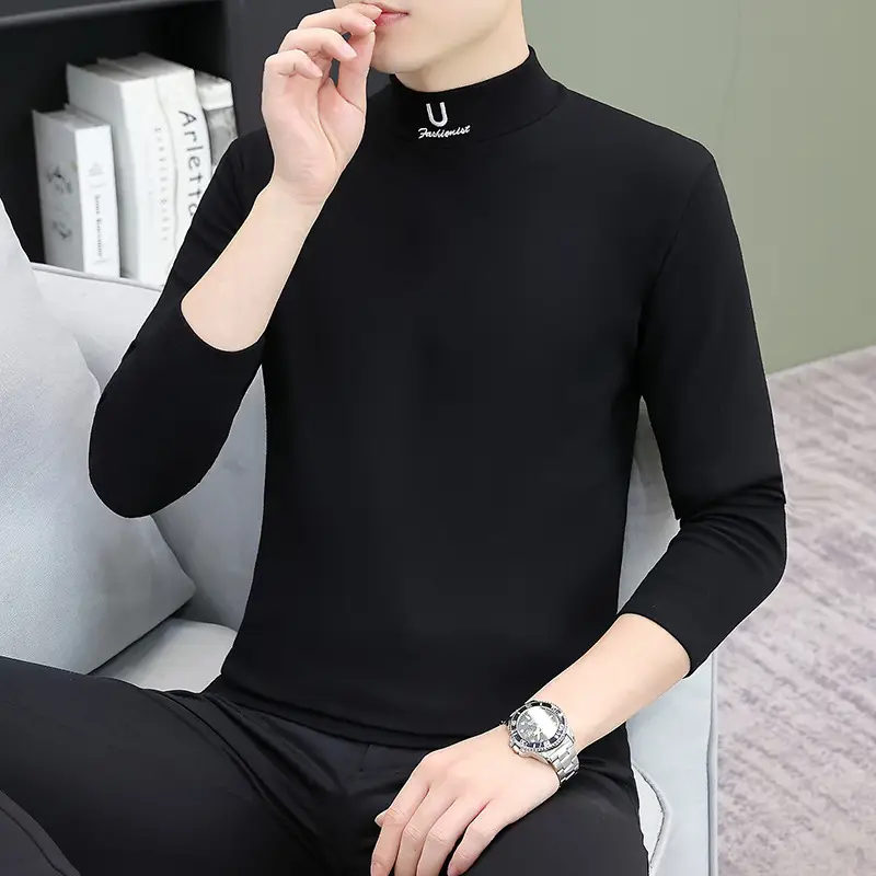 Men's Grey Embroidered Long Sleeve T-Shirt - Image 28
