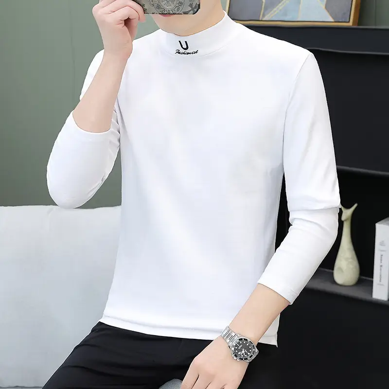 Men's Grey Embroidered Long Sleeve T-Shirt - Image 10