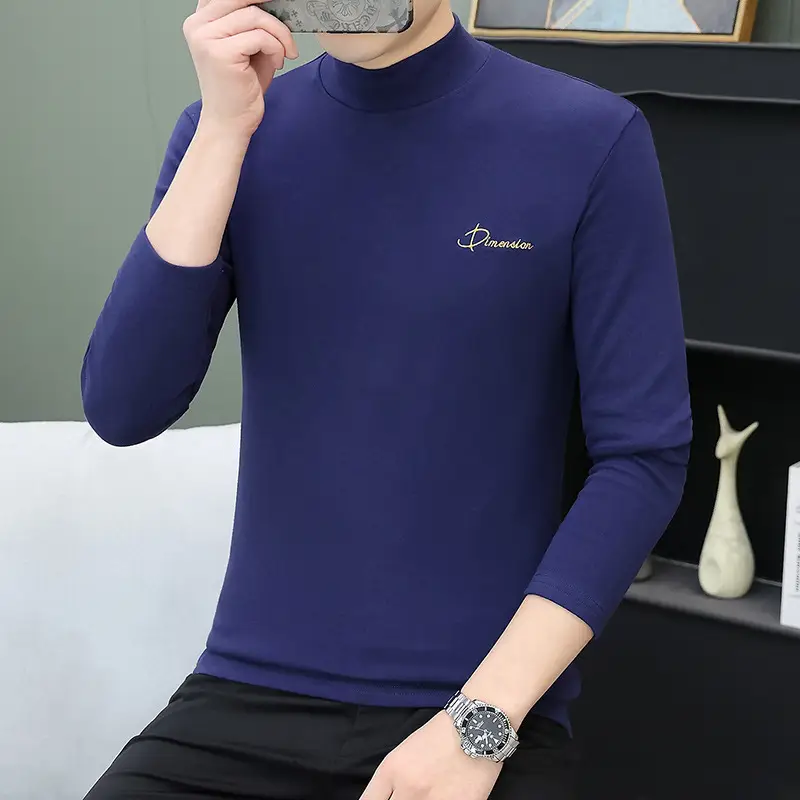 Men's Grey Embroidered Long Sleeve T-Shirt - Image 14