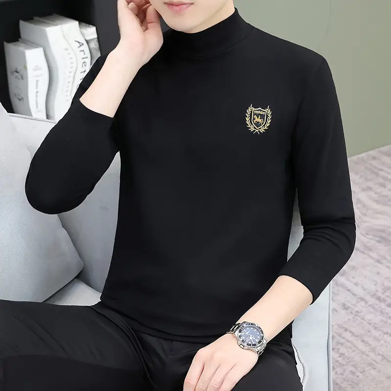 Men's Grey Embroidered Long Sleeve T-Shirt - Image 16