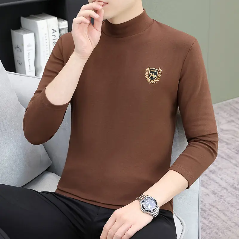 Men's Grey Embroidered Long Sleeve T-Shirt - Image 19