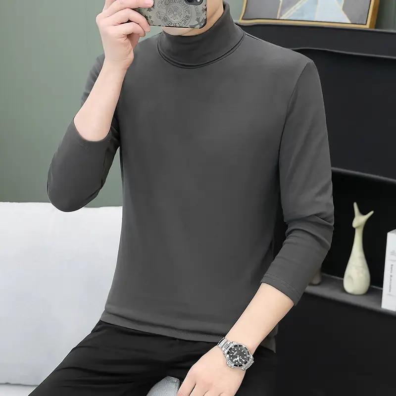 Men's Grey Embroidered Long Sleeve T-Shirt - Image 22