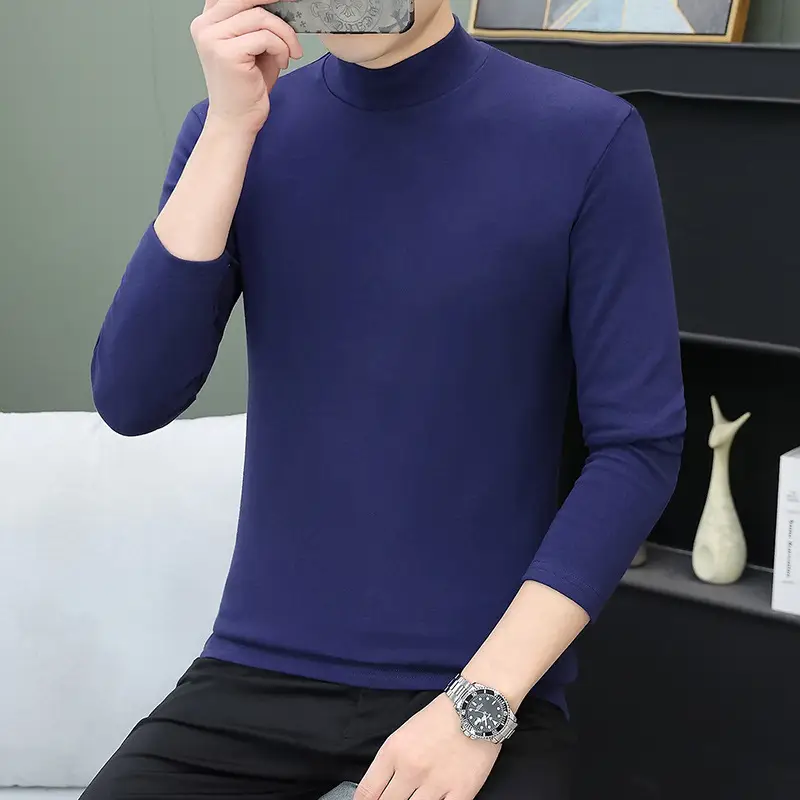 Men's Grey Embroidered Long Sleeve T-Shirt - Image 4