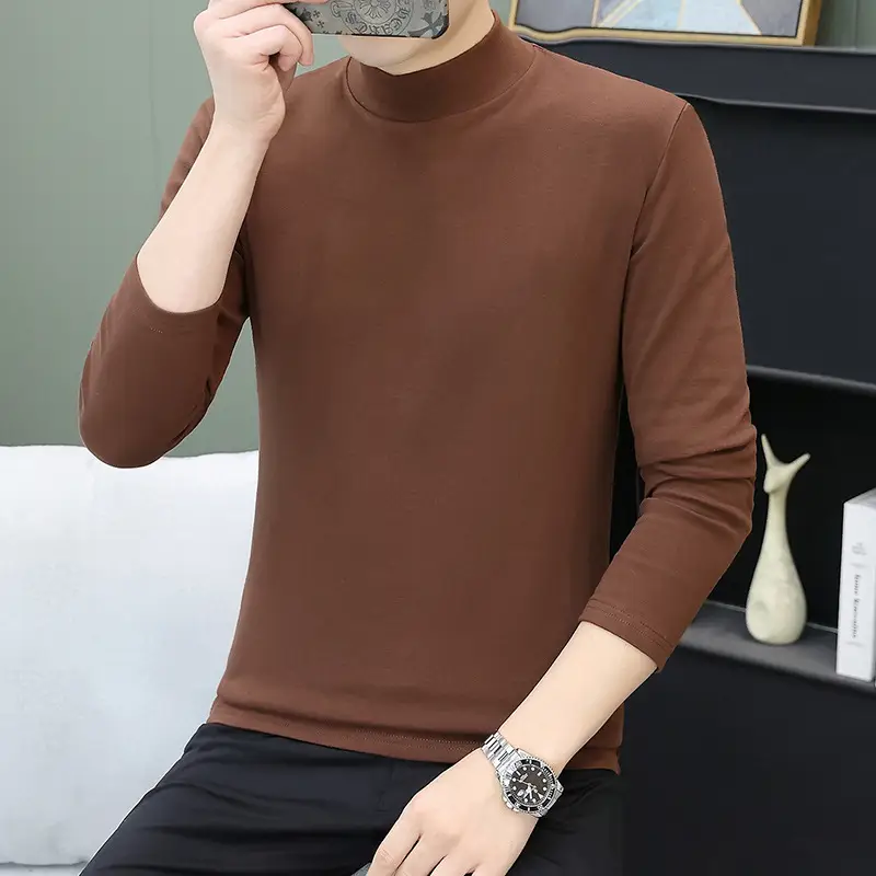 Men's Grey Embroidered Long Sleeve T-Shirt - Image 5