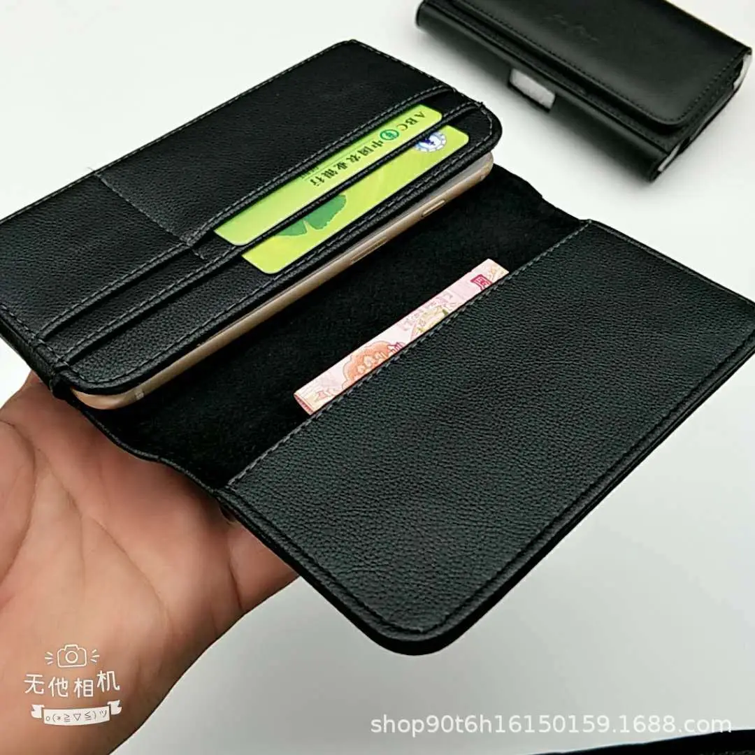 Black Leather Belt Waist Bag with Phone Protection - Image 3