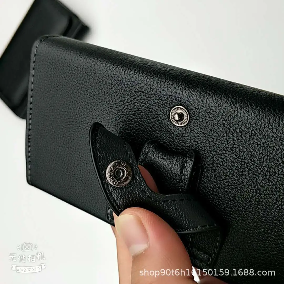 Black Leather Belt Waist Bag with Phone Protection - Image 4