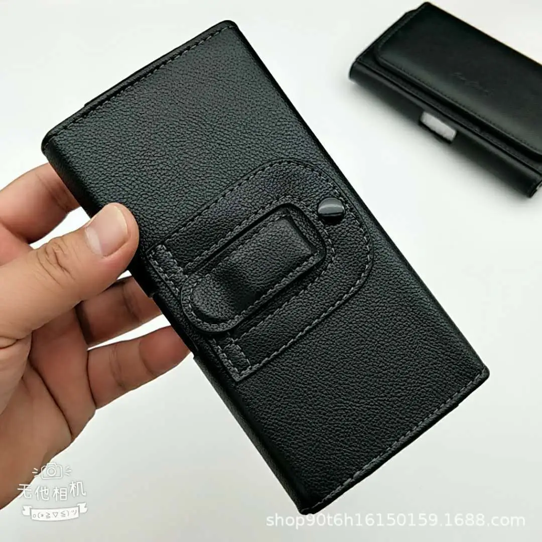 Black Leather Belt Waist Bag with Phone Protection - Image 5
