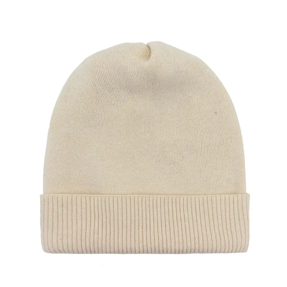 Men's Wool Knitted Beige Hat for Winter - Image 3