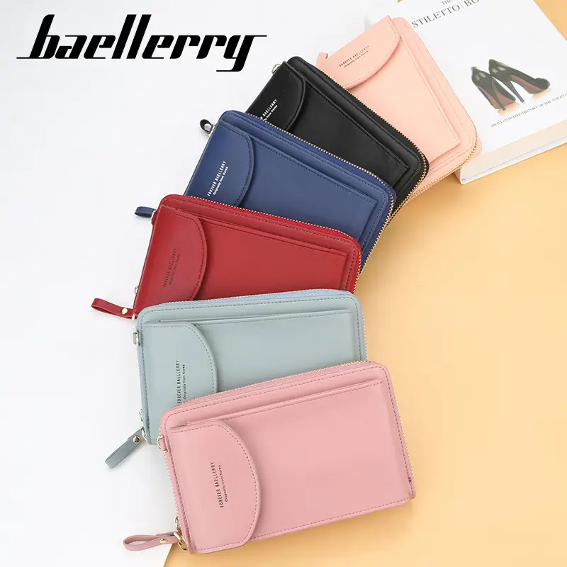 Light Blue Crossbody Wallet for Women with Zip Closure - Image 12