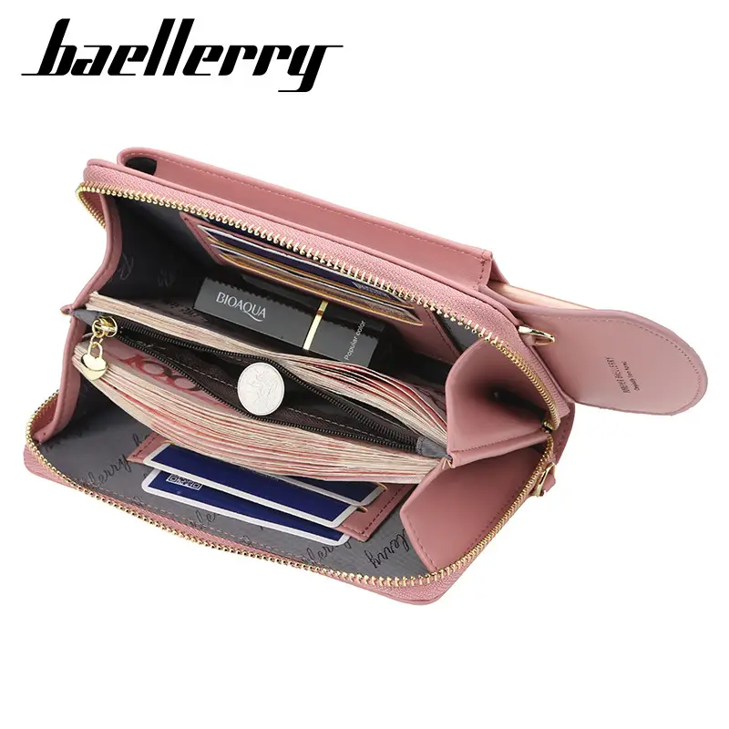 Light Blue Crossbody Wallet for Women with Zip Closure - Image 13