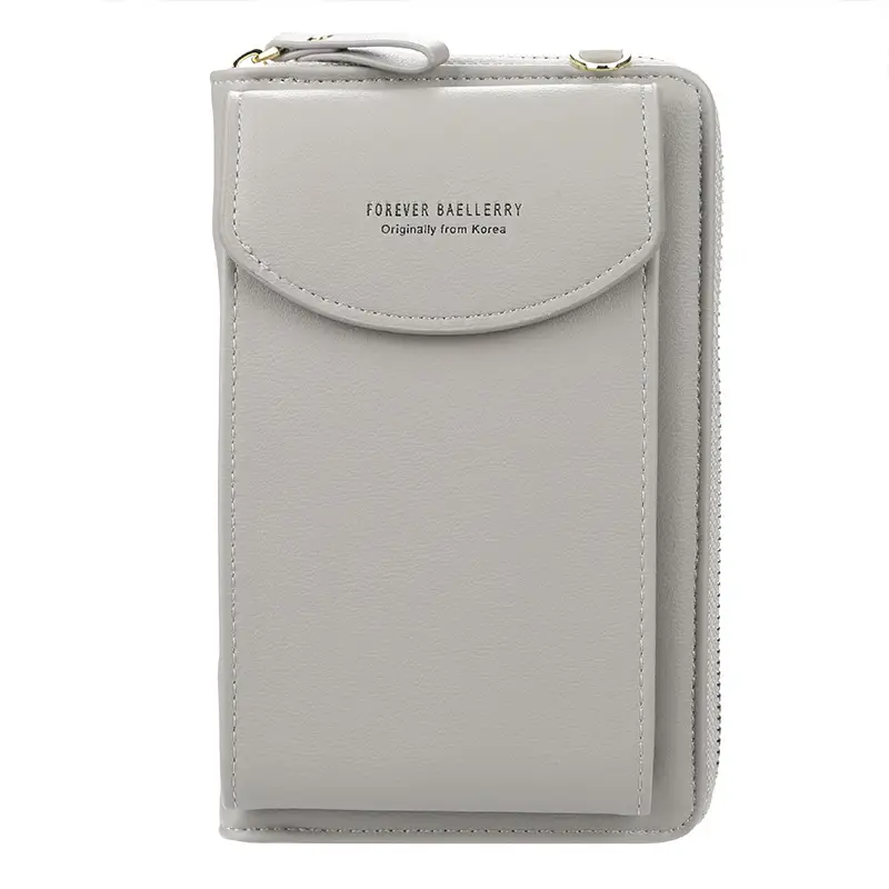Light Blue Crossbody Wallet for Women with Zip Closure - Image 9