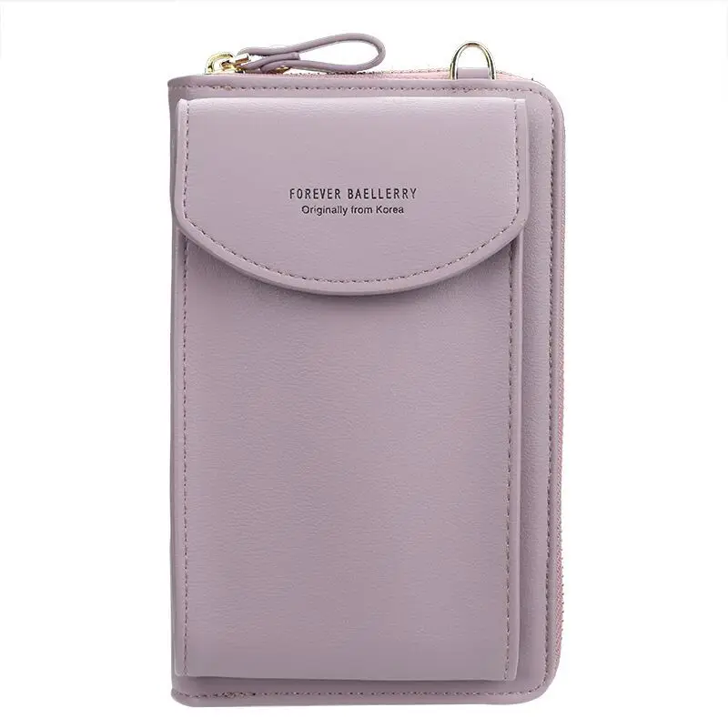 Light Blue Crossbody Wallet for Women with Zip Closure - Image 10