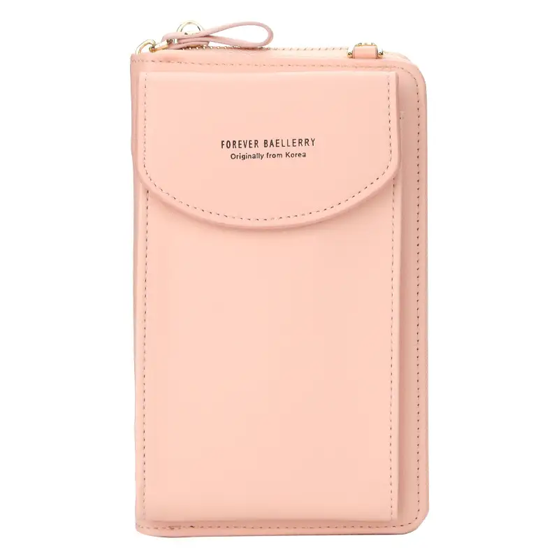 Light Blue Crossbody Wallet for Women with Zip Closure - Image 3