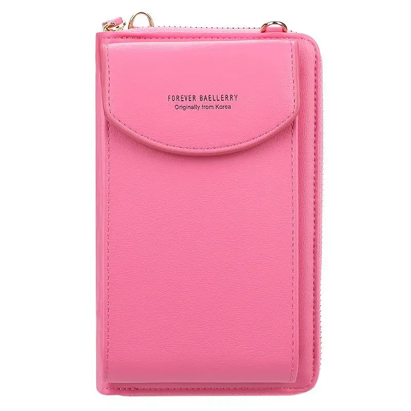 Light Blue Crossbody Wallet for Women with Zip Closure - Image 4