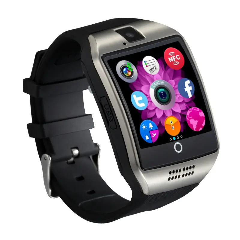 Foreign trade cross-border hot selling Q18 smart watch curved screen touch screen SMS multi-function Bluetooth adult smart watch