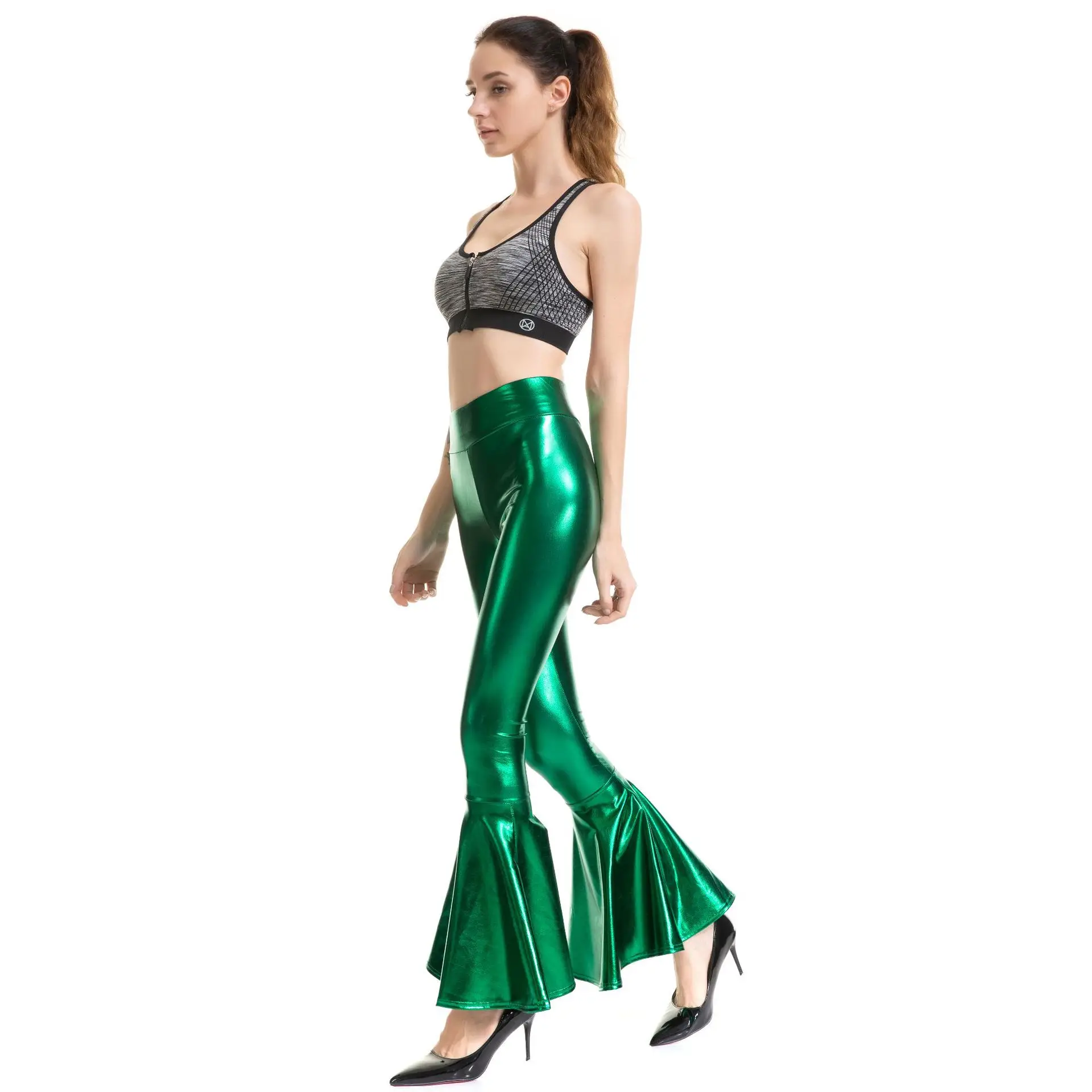High Waist Gradient Bell Bottom Pants for Women
