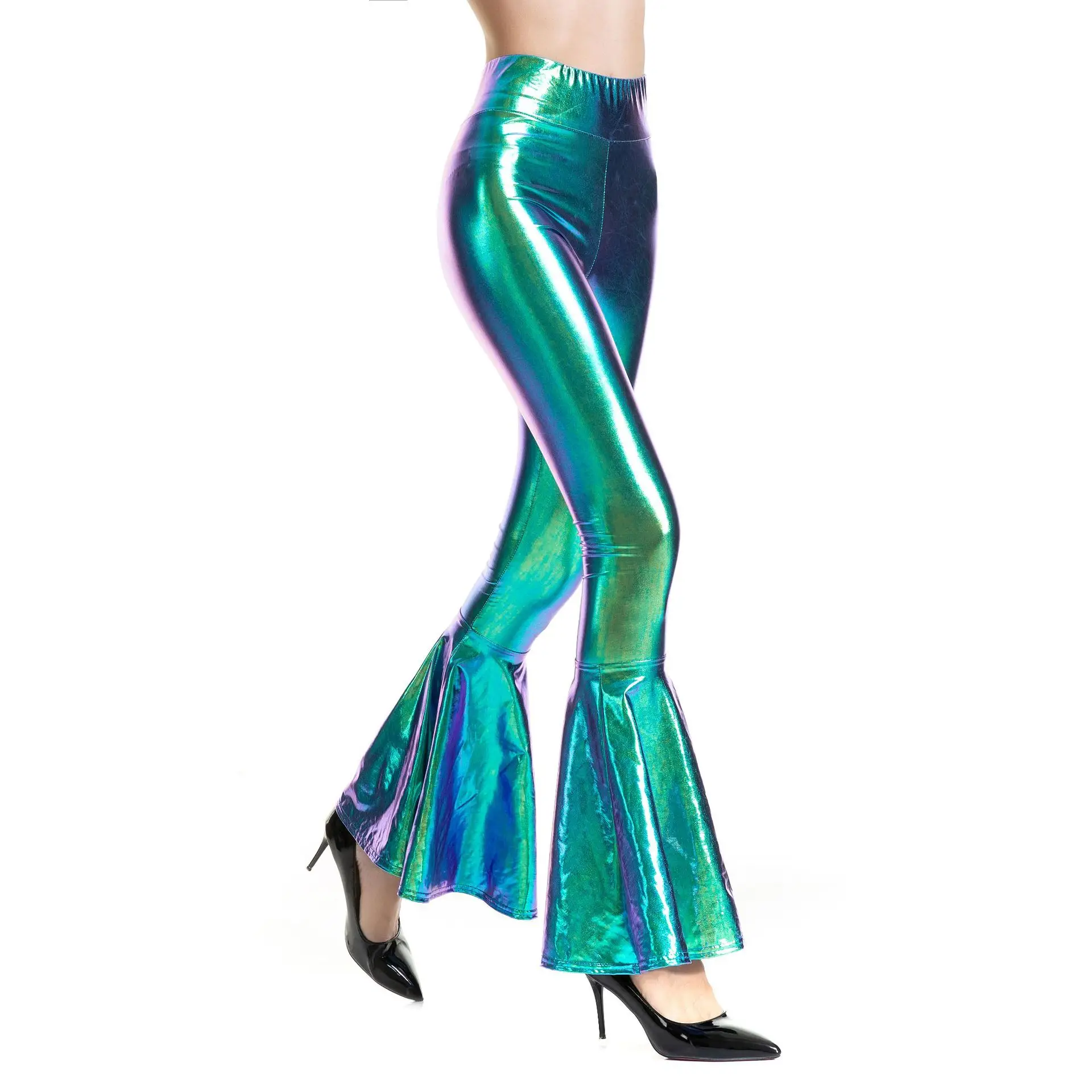 High Waist Gradient Bell Bottom Pants for Women