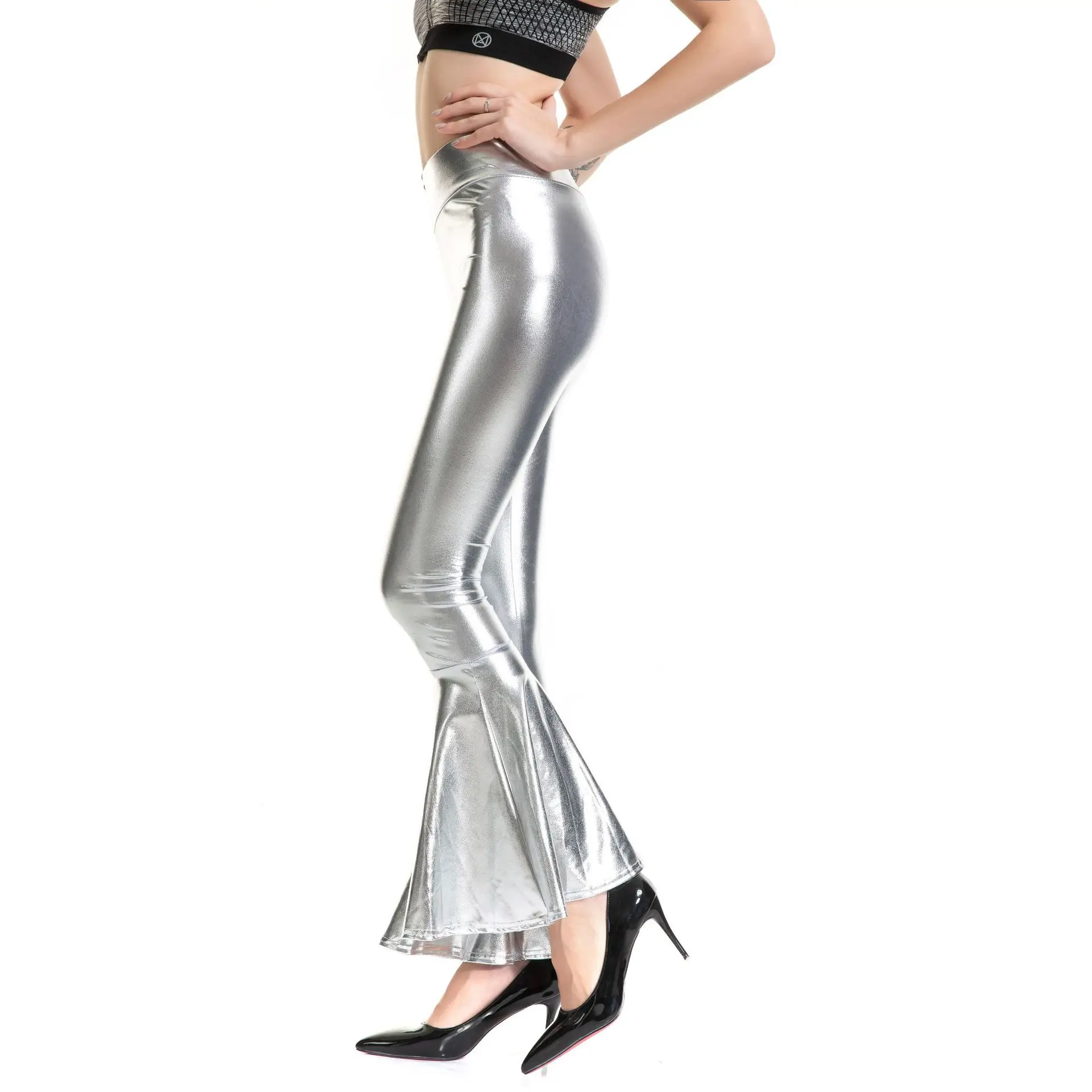 High Waist Gradient Bell Bottom Pants for Women