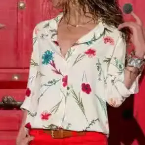 Women's 2022 Floral Stripe Slim Fit Shirt - Image 8