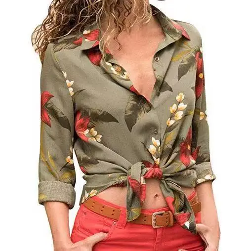 Women's 2022 Floral Stripe Slim Fit Shirt - Image 2
