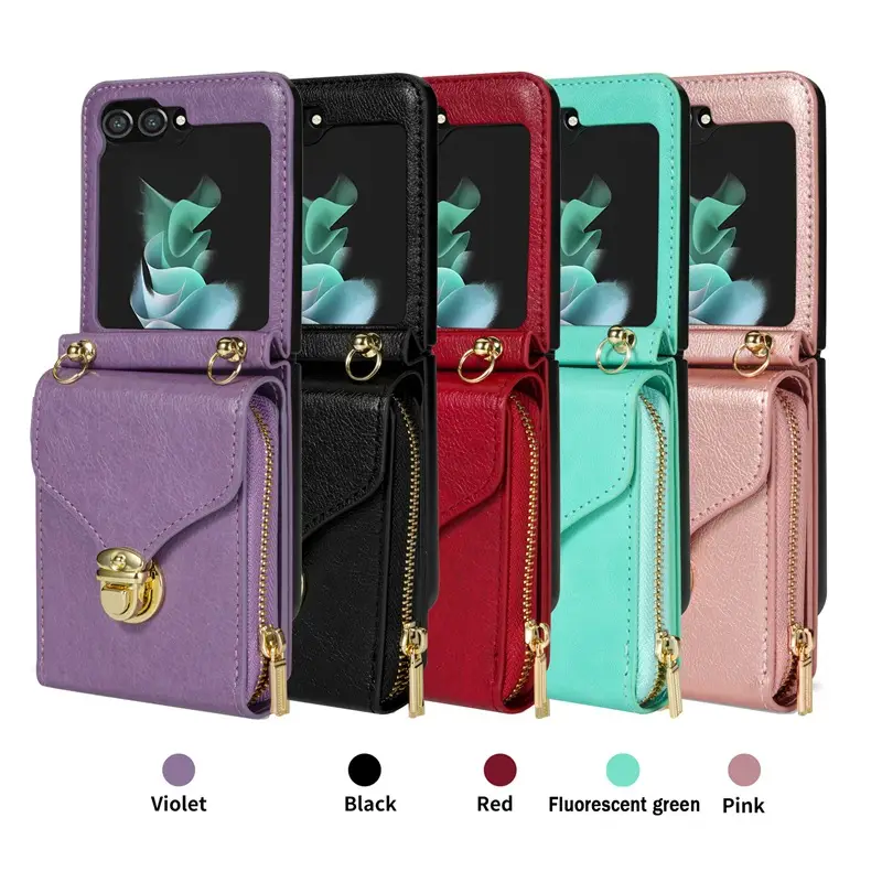 Multi-Card Zipper Holder for Samsung Z Flip 30% Off Leather Case - Image 7
