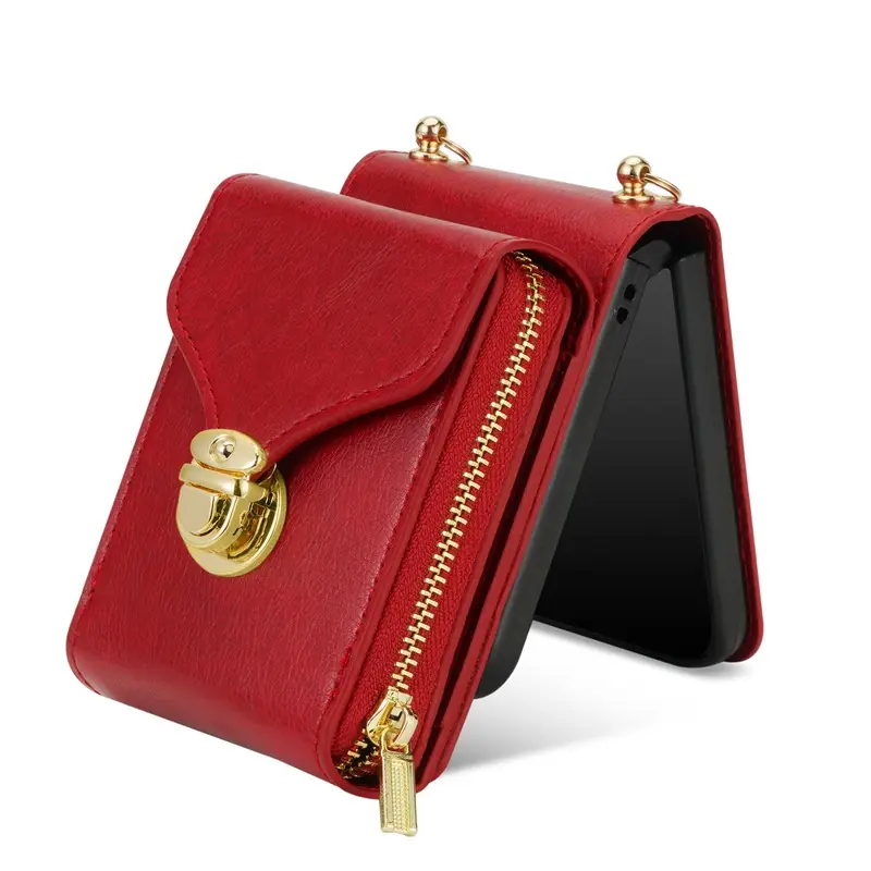 Multi-Card Zipper Holder for Samsung Z Flip 30% Off Leather Case - Image 9