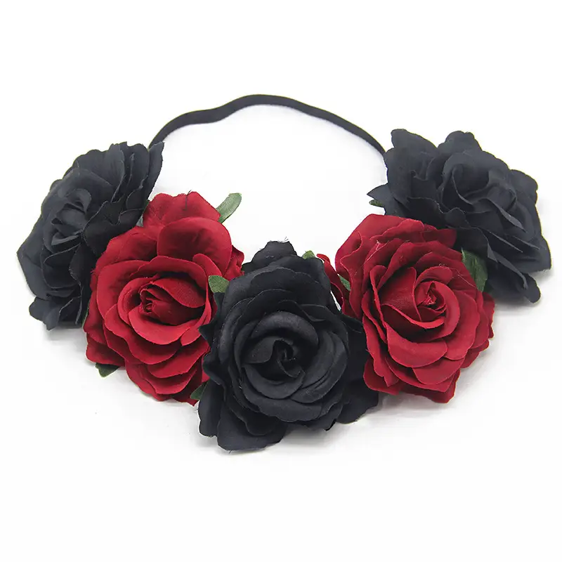 Red Rose Headband for Bridal Party Wear