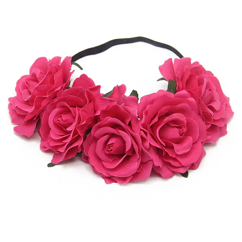 Red Rose Headband for Bridal Party Wear