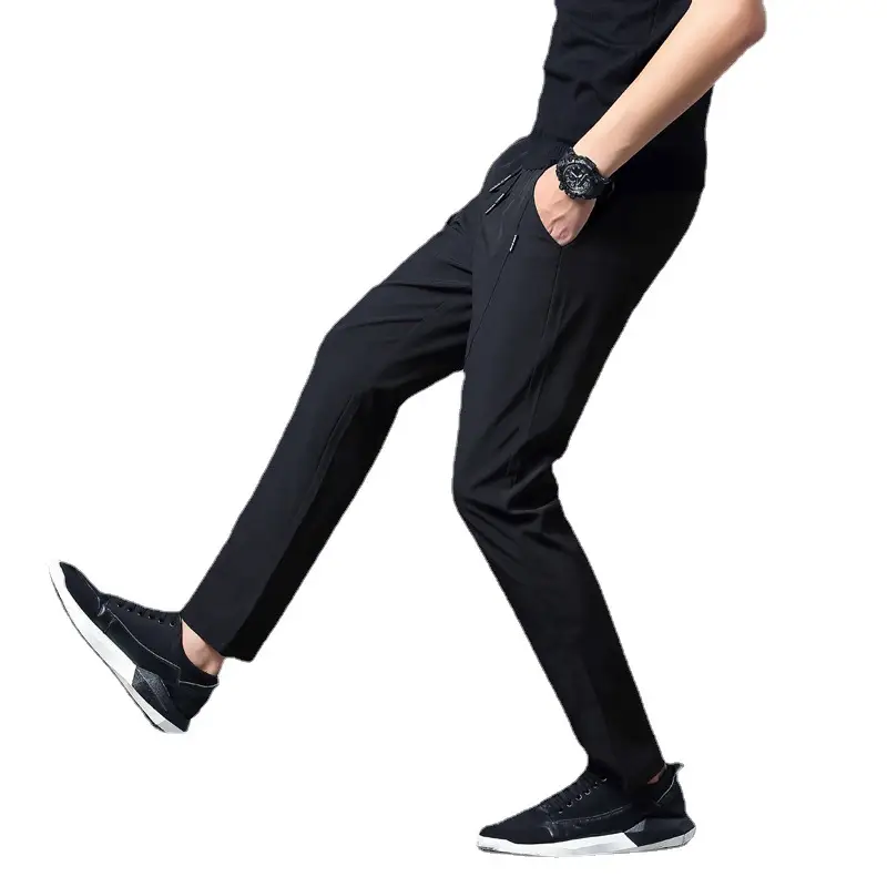 Winter Men's Black Fleece Slim Fit Pants - Image 12