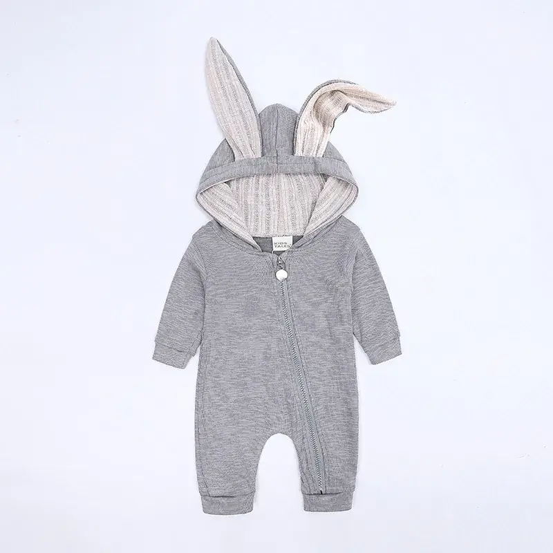 Baby Rabbit Ears Hoodie Suit Grey 0-2Y - Image 11