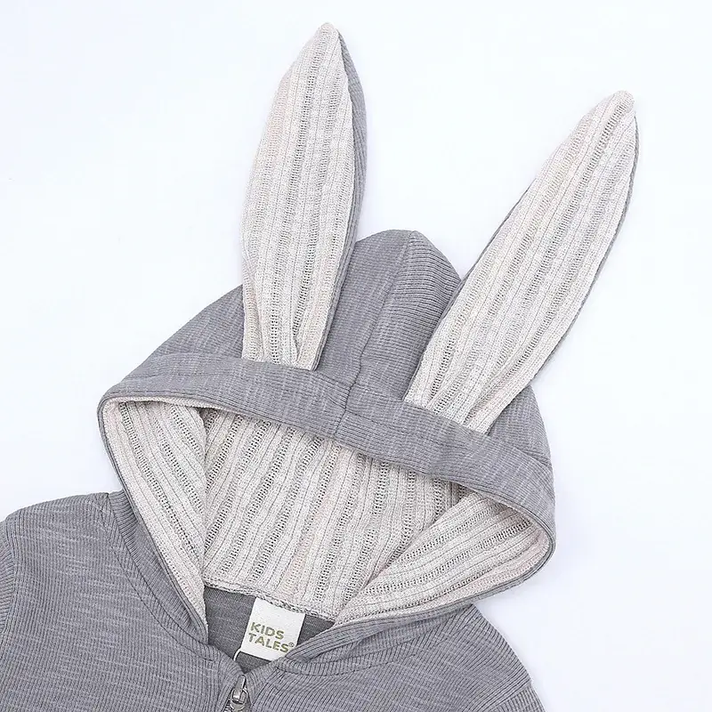 Baby Rabbit Ears Hoodie Suit Grey 0-2Y - Image 13