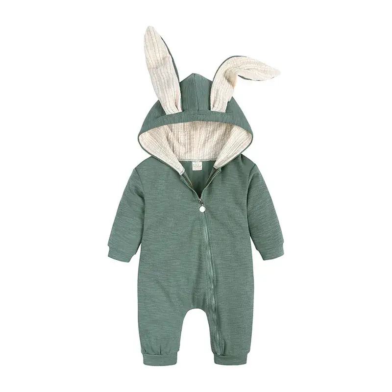 Baby Rabbit Ears Hoodie Suit Grey 0-2Y - Image 7